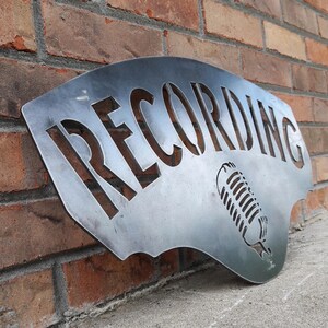 Custom Recording Sign Personalized Gifts Wall Art Wall Decor Podcast Recording Studio Microphone On Air Sign image 2