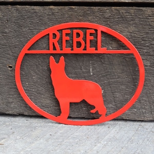 German Shepherd Personalized Metal Dog Sign - Metal Dog Sign - Custom Pet Name Sign - Personalized Gift - Dog Gift - Wall Art