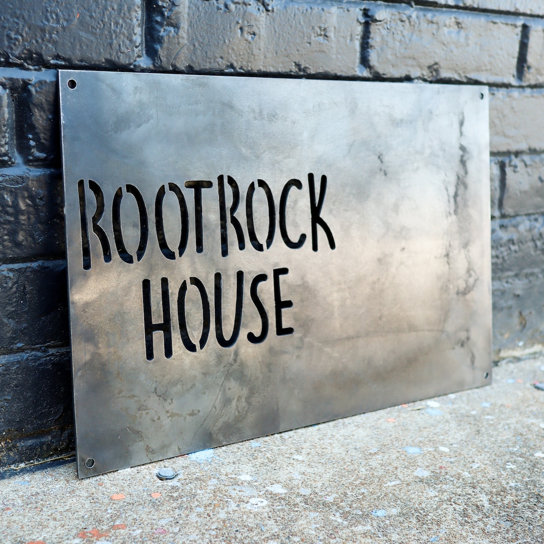 Custom Modern Metal House Plaque Personalized Family Name Home Sign