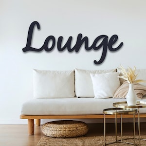 LARGE Cursive Word Sign - Custom Metal Wall Art - Personalized Cursive Text - Name Decor - Restaurant Decor - Lounge Decor