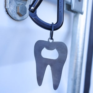 Raw Steel Tooth Bottle Opener - Bachelor Bachelorette Parties - Unique Gift 2021 - Wedding Favor - Key Chain Bottle Opener