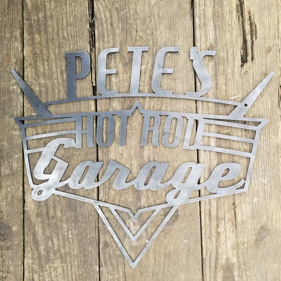 Personalized Metal Garage Sign - Gifts for Him - Retro Man Cave Decor ...