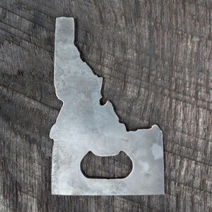 Raw Steel Idaho State Magnetic Bottle Opener - Rustic Home Decor - Unique Wedding Favor - Groomsmen Gift - Free Shipping