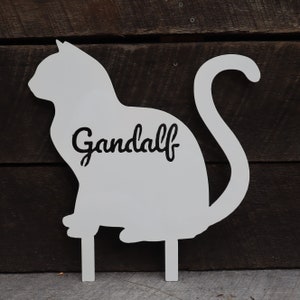 Personalized Metal Cat Name Sign - Cat Lovers Gift - Metal Yard Art - Custom Cat Garden Sign - Cat Name Yard Art - Free Shipping