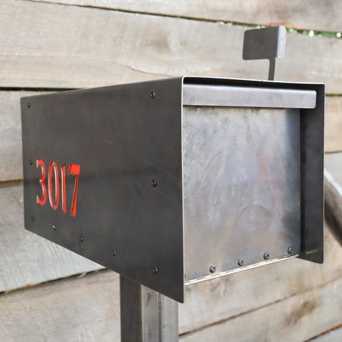 Metal Mailbox Post Etsy
