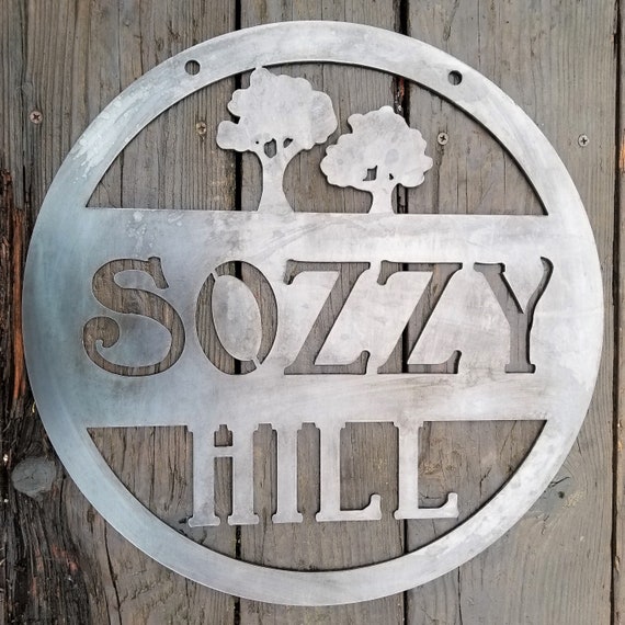 Custom Hanging Metal Outdoor Sign Yard Grove Orchard Etsy