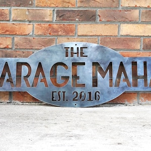 Letrero metálico personalizado - Regalos personalizados - Decoración para el hogar - Garage Mahal
