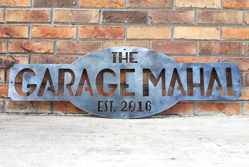 Custom Metal Sign Personalized Gifts Wall Art Wall Decor Personalized Garage Wall Art Man Cave Decor Garage Mahal Best Gifts image 1