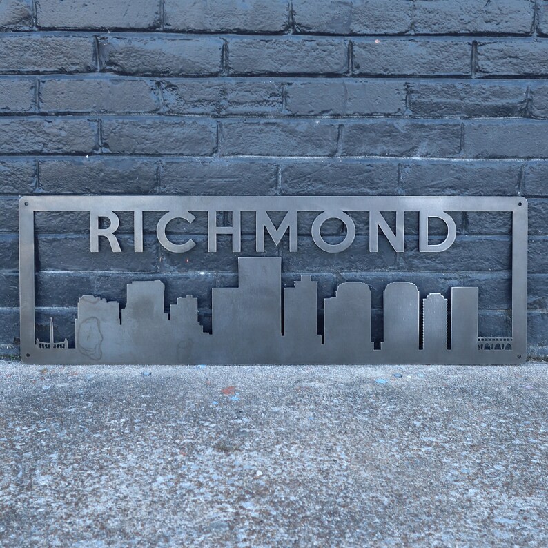 Personalized Metal Richmond Skyline Sign Richmond Virginia Etsy