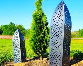 Arabesque Metal Garden Obelisk Moroccan Trellis Steel Yard Art Heavy Duty Plant Support