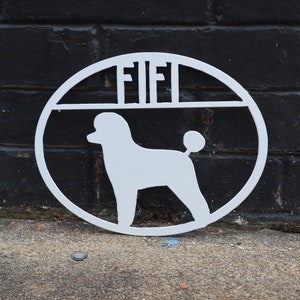 Poodle Dog Personalized Metal Dog Sign - Modern Metal Sign - Custom Pet Name Sign - Dog House Decor - Personalized Gifts - Wall Art