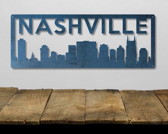 Personalized Metal Nashville Skyline Sign - Nashville Wall Art - Personalized Gifts - Nashville Bachelorette - Tennessee Wall Art  - Gifts