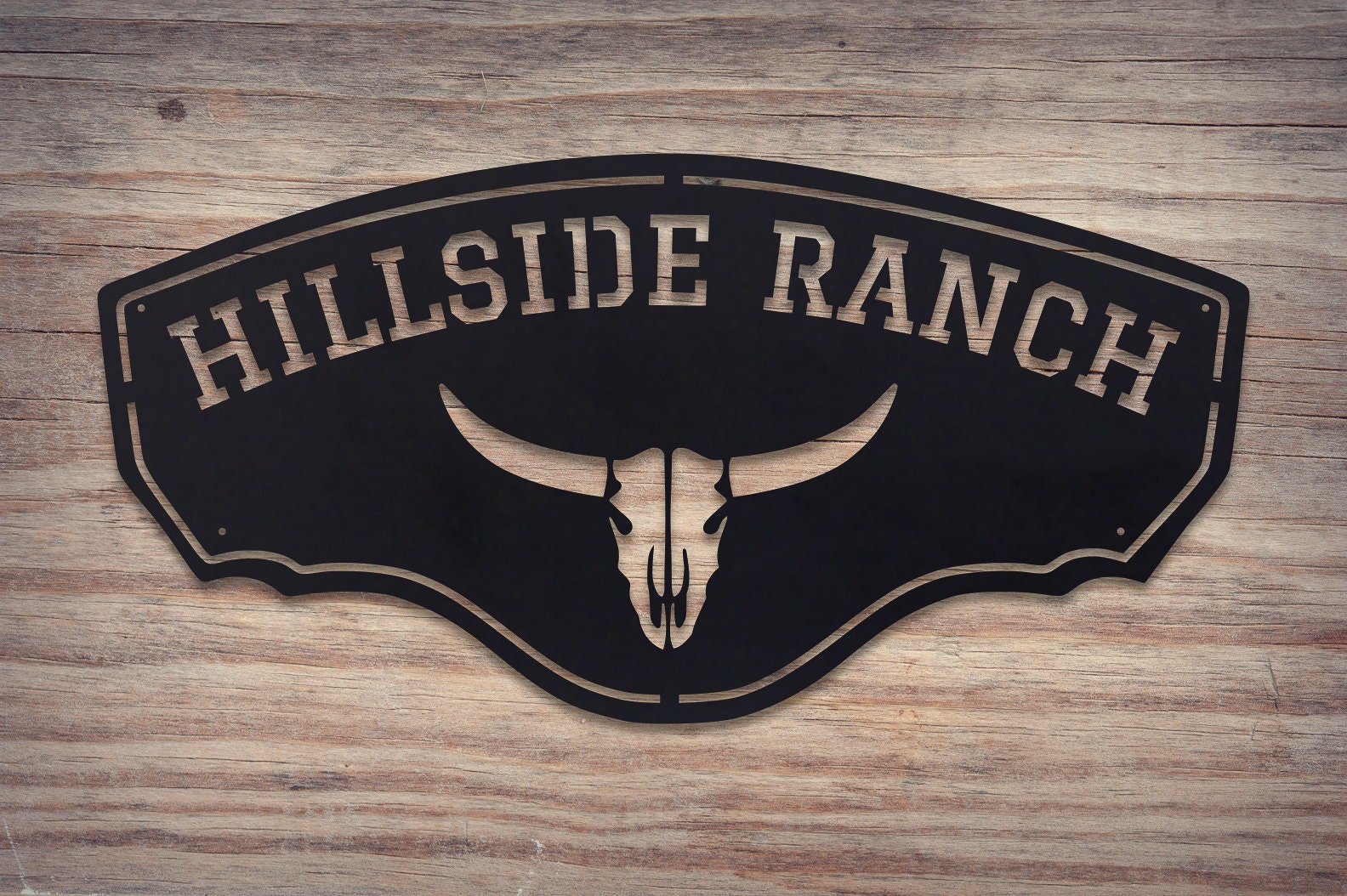 Longhorn Ranch Metal Sign - Longhorn Skull - Longhorn Decor - Personalized Gifts - Wall Art - Wall Decor - Cowboy - Saloon - Cattle - Rustic