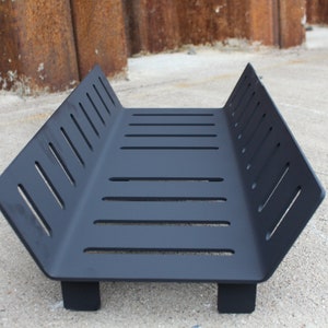 Steel Fire Pit Grate Wood Burning Elevated Fire Grate Modern Outdoor Firepit Handmade in The USA 24 x 12 Free Shipping image 6