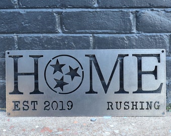 Personalized Tennessee Home Sign – Metal Tristar Wall Decor