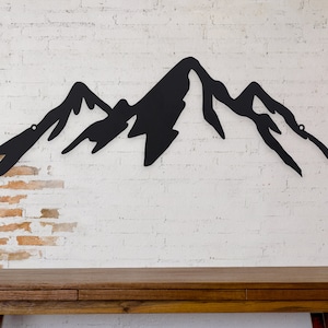 Mountain Peak Sign - Mountain Silhouette - Mountain Wall Art - Housewarming Gift - Wilderness Art - Mountain Range Art - Mountain Decal