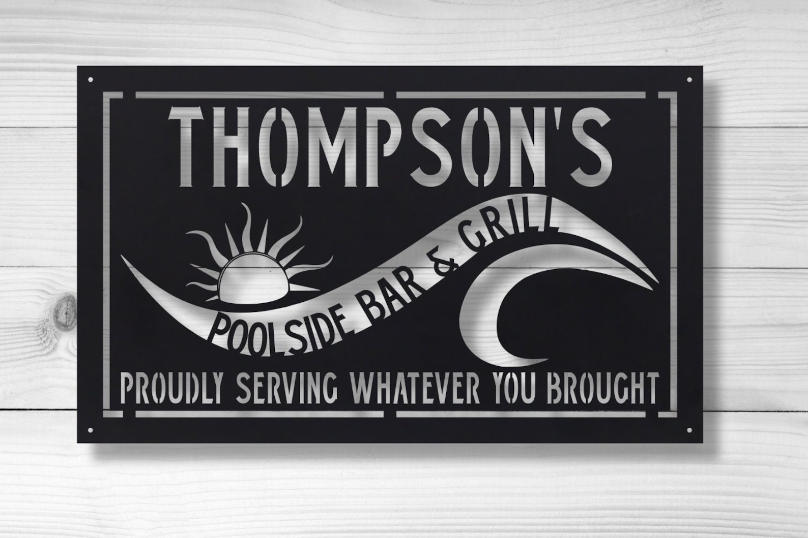 Personalized Pool Side Bar & Grill Personalized Gifts Wall Etsy