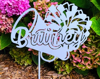 Personalized Cheerleader Metal Yard Sign – Custom Team Decor