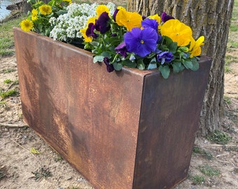 DIY Construya su propia jardinera de metal 30" x 12" x 18" - Jardinera grande para exteriores - Maceta - Minimalista - Jardinera de metal alta - Jardinera galvanizada