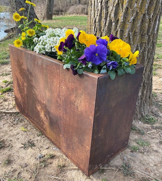 Metal Trough Planter Rectangular Planter 18 - Etsy