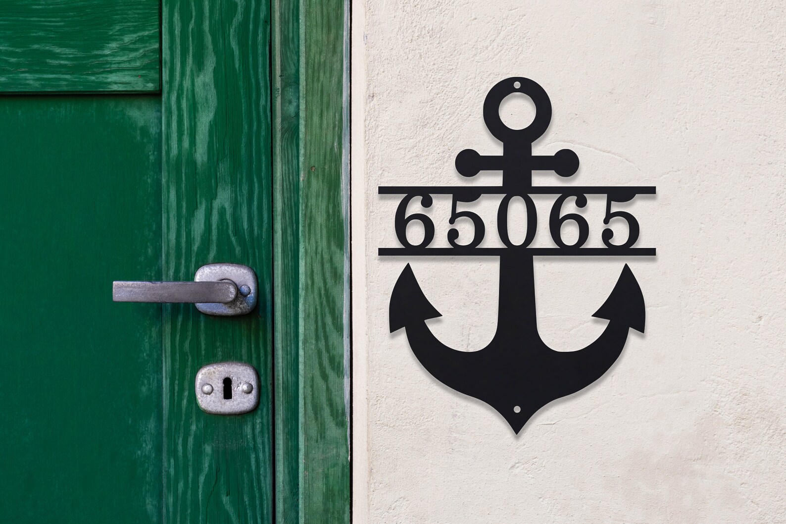 Nautical Address Sign Metal Anchor Front Porch Decor Etsy