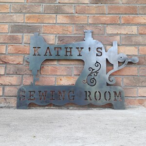 Personalized Metal Sewing Machine Sign Personalized Gifts Wall Art Wall Decor Metal Wall Art Sewing Machine Sign Custom Gift image 3