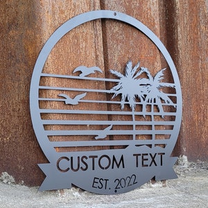 Personalized Beach Scene Wall Art - Housewarming Gift - Custom Sign - Tropical - Beach House - VRBO