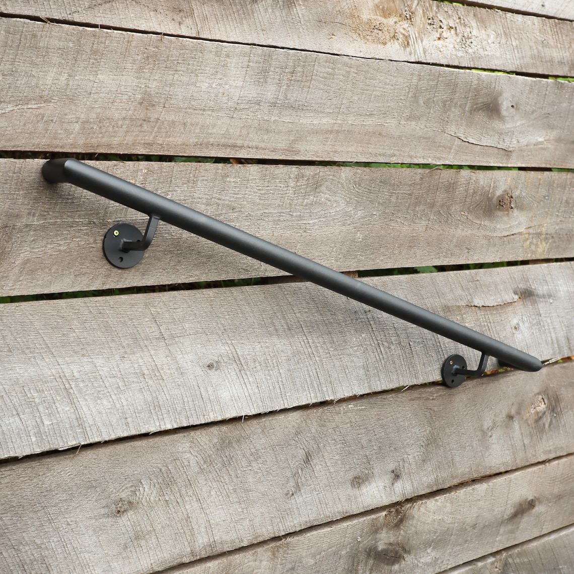 Custom Length Round Metal Handrail With Square Returns - ADA Compliant ...