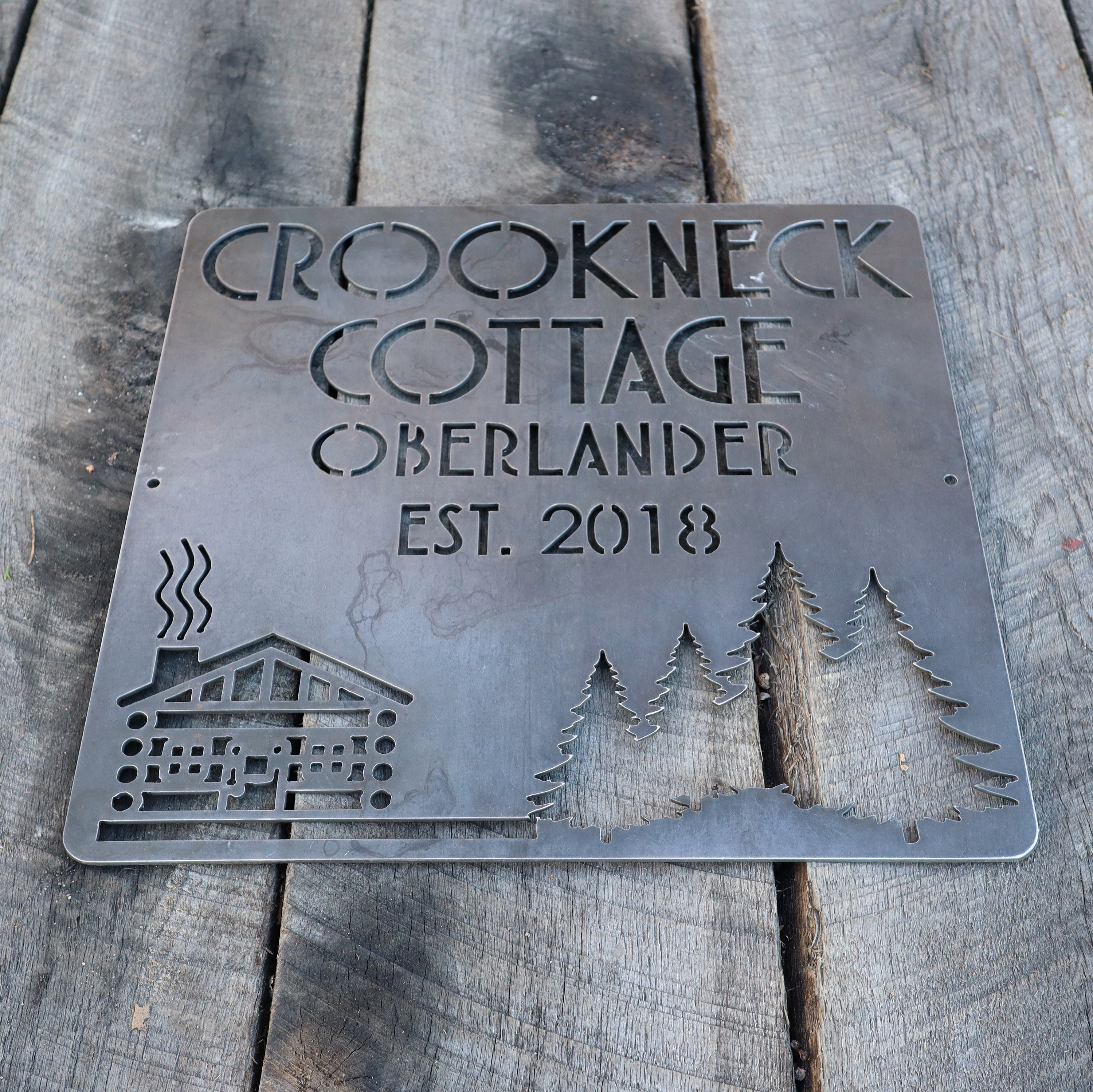 Personalized Metal Rustic Cabin Home Sign Custom Metal Etsy