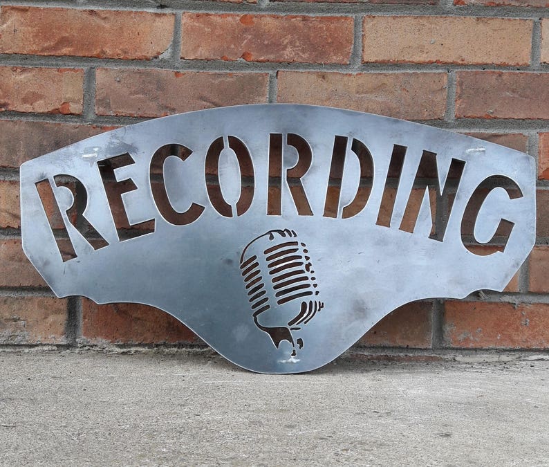 Custom Recording Sign Personalized Gifts Wall Art Wall Decor Podcast Recording Studio Microphone On Air Sign image 4