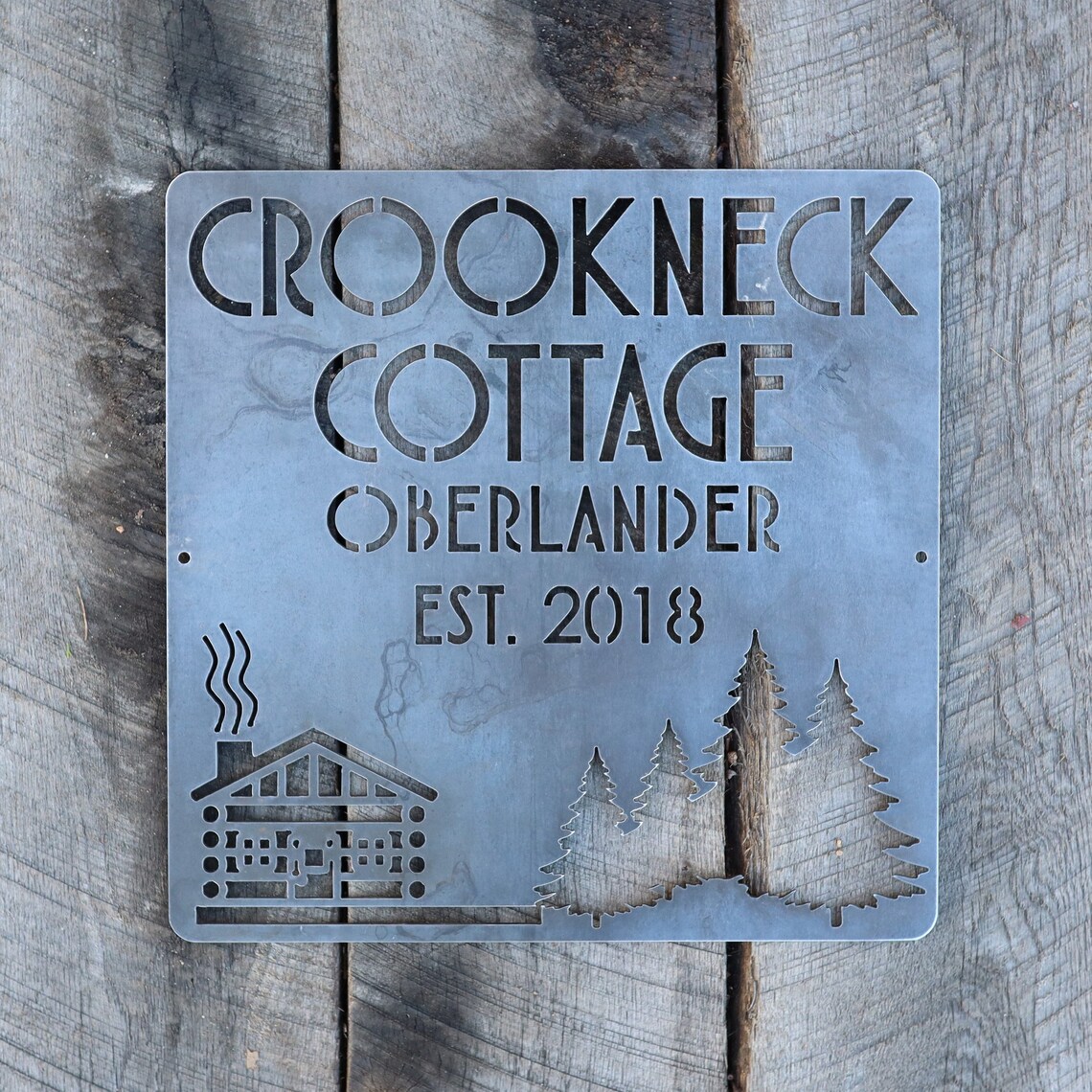 Personalized Metal Rustic Cabin Home Sign Custom Metal Etsy