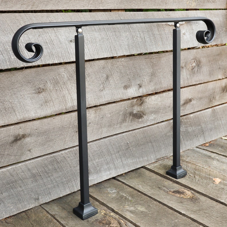 Adjustable Metal Handrail with Scroll End Make A Rail Grab Rail Victorian Stair Decor image 5