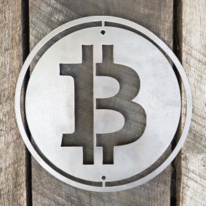 Metal Bitcoin Shop Sign - Steel Cryptocurrency Business Decor - Custom Size Crypto Bit Coin - Retail Sign - Store Sign - Crypto Sign