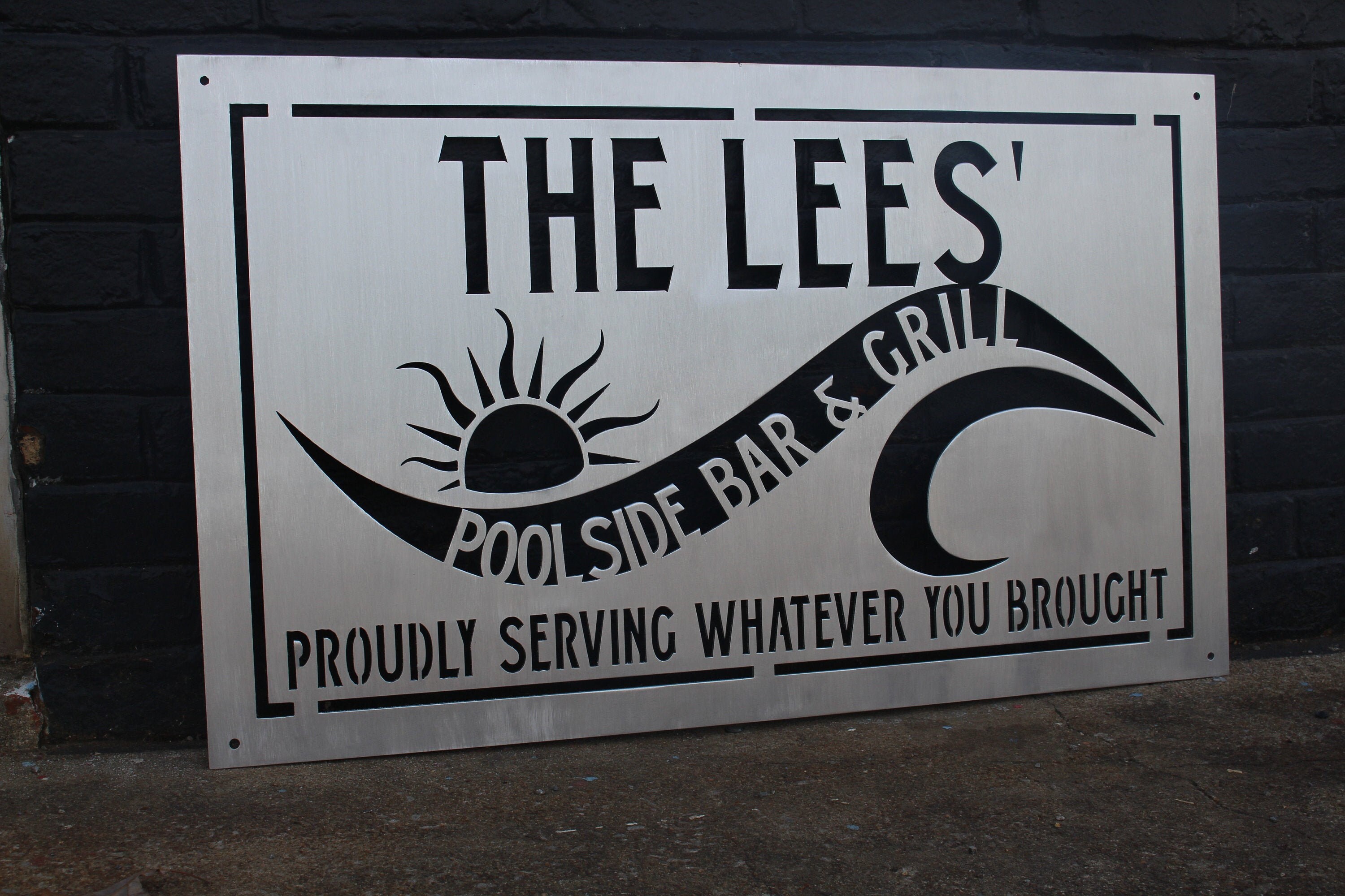 Personalized Pool Side Bar & Grill Personalized Gifts Wall Etsy