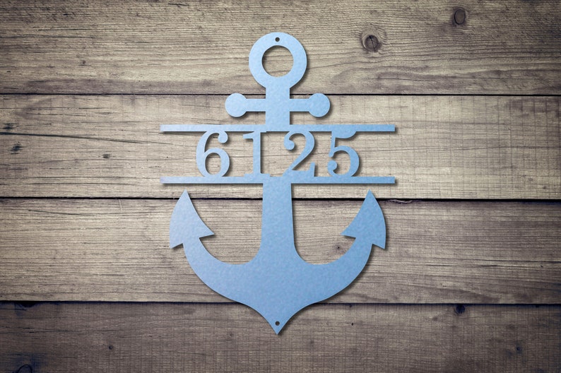 Nautical Address Sign Metal Anchor Front Porch Decor Etsy