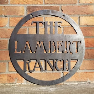 Letrero de rancho de metal personalizado - Regalos personalizados - Arte mural - Decoración de pared - Letrero personalizado - Decoración del hogar personalizada - Los mejores regalos