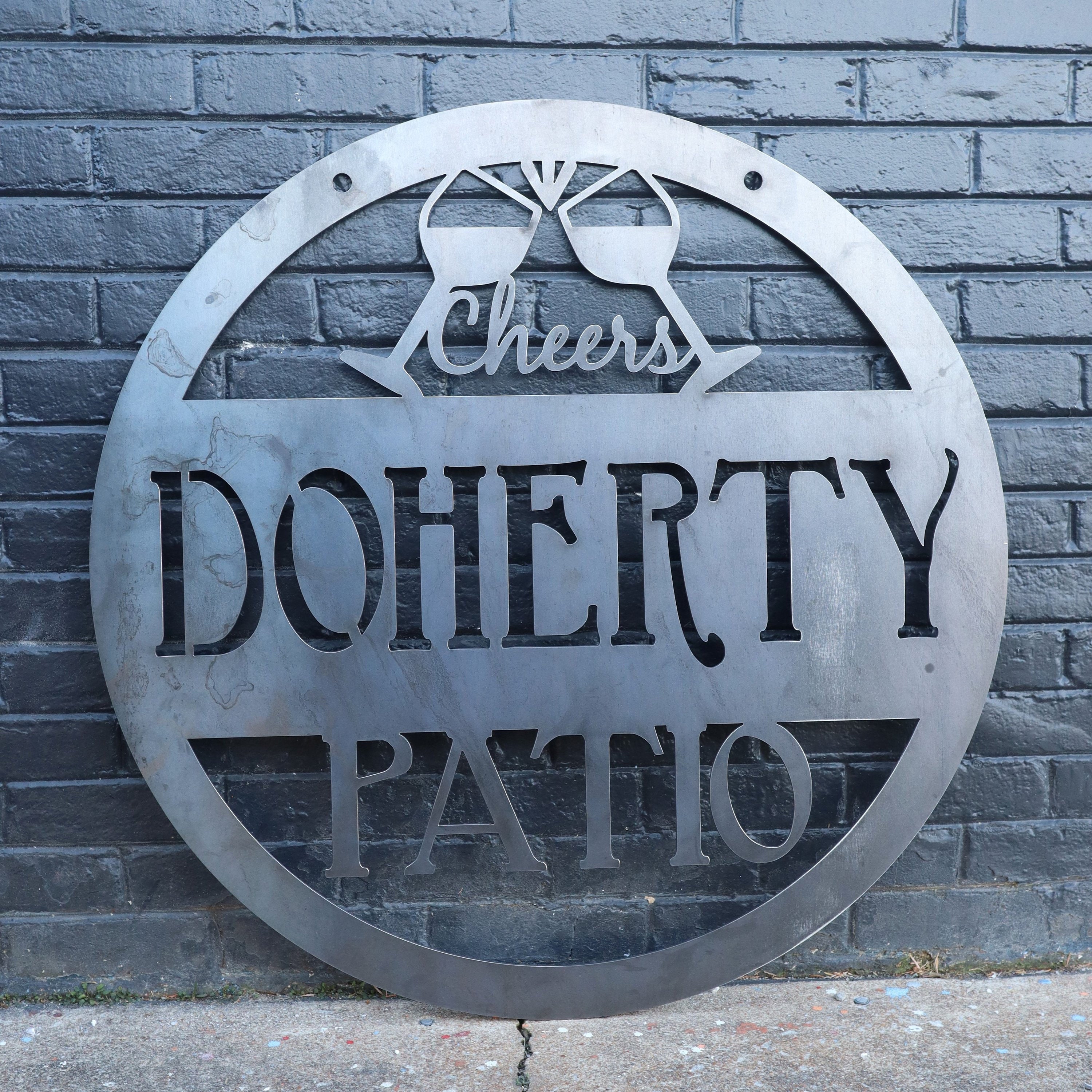 Custom Hanging Metal Patio SignChoose Your DesignWine Etsy