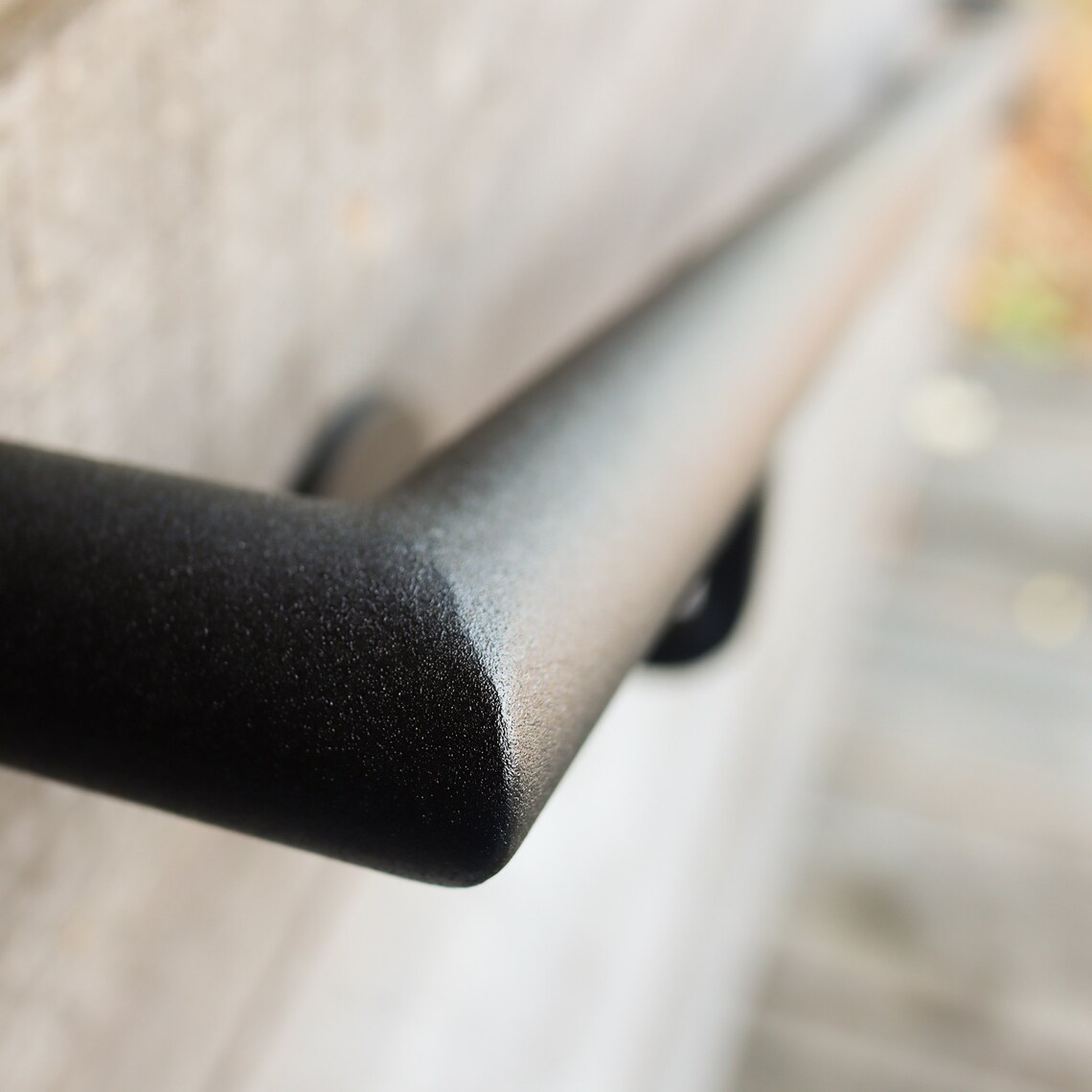 Skinny Round Metal Handrail With Square Returns - ADA Compliant Return ...