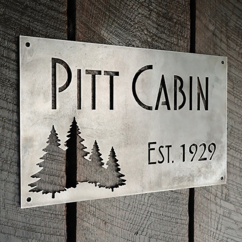 Personalized Metal Cabin Sign - Mountain Wedding Established Date Wall Art - Personalized Gift - Wall Art - Home Decor - Home Gifts - Gifts 