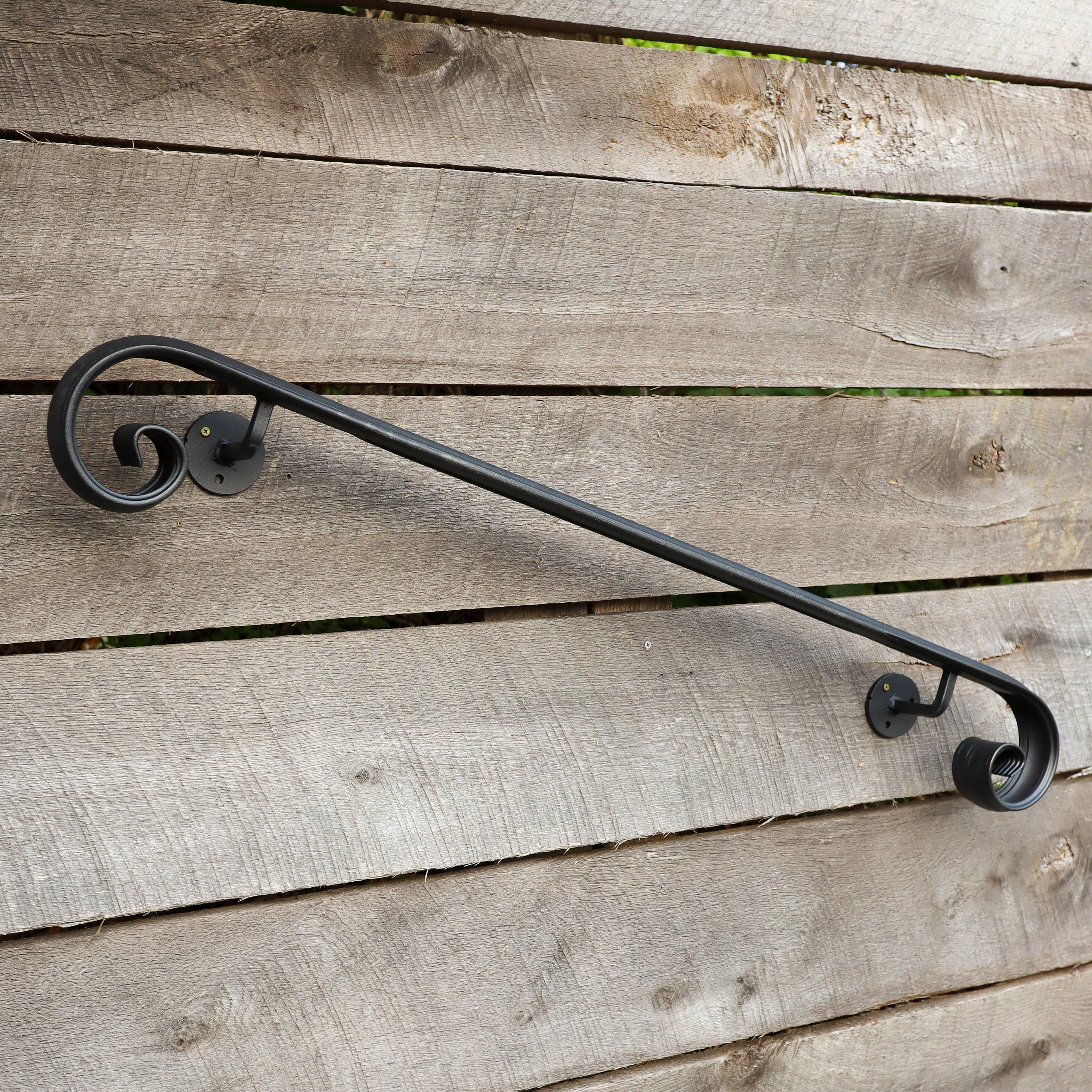 Scroll Hand Railing Metal Handrail With Scroll End - Wall Mount Grab Rail - Victorian Stair ...