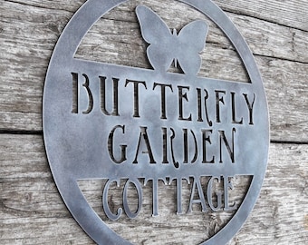 Custom Metal Garden Sign - Magical Gardening Wall Art - Personalized Gifts - Garden Gift - Wall Art - Home Decor - Butterfly or Flower