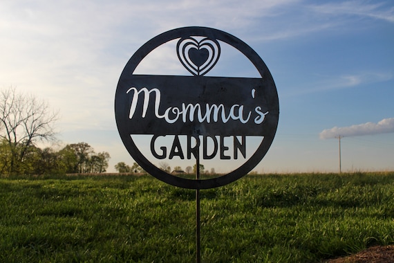 Personalized Heart Garden Stake – Metal Memorial Yard Art