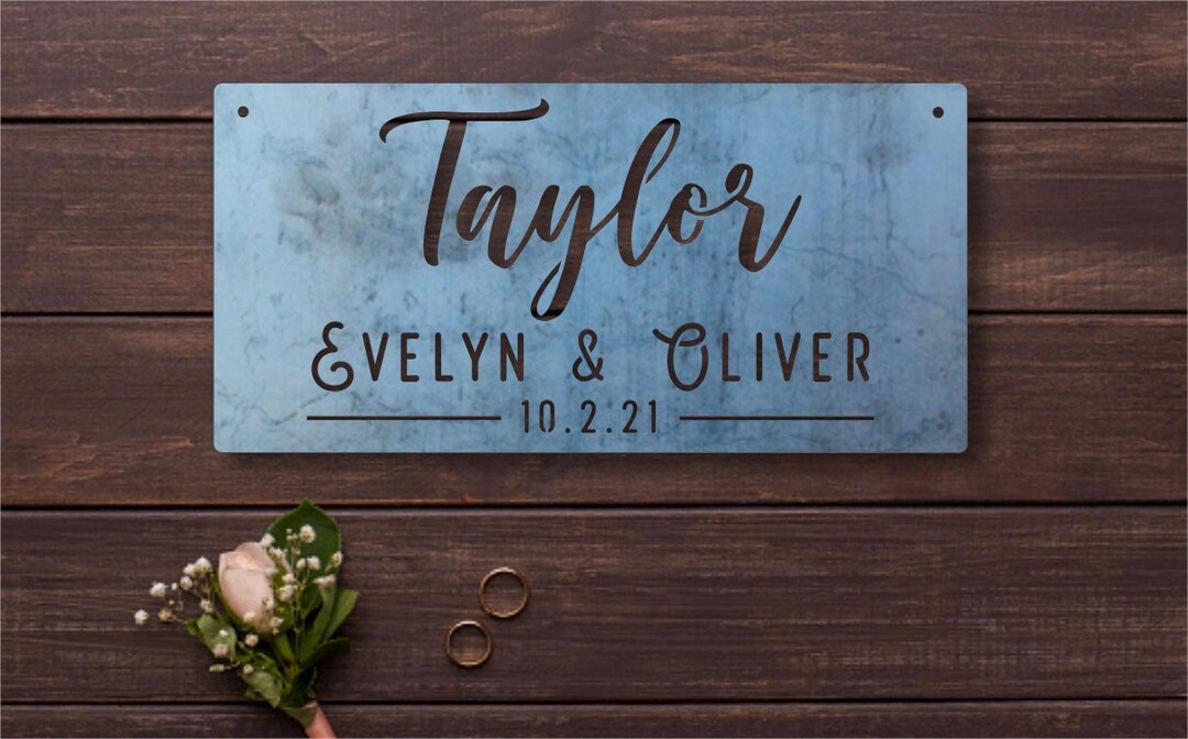 Personalized Wedding Signs - Metal Wedding Name & Date Sign - Bridal ...