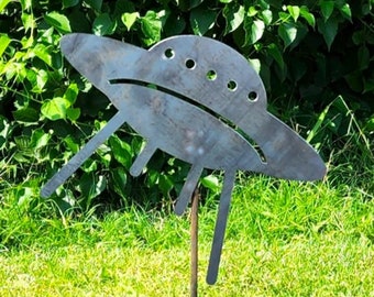 UFO Garden Decor - Alien Decor - Gardening - Custom Garden Sign - Gift For Her