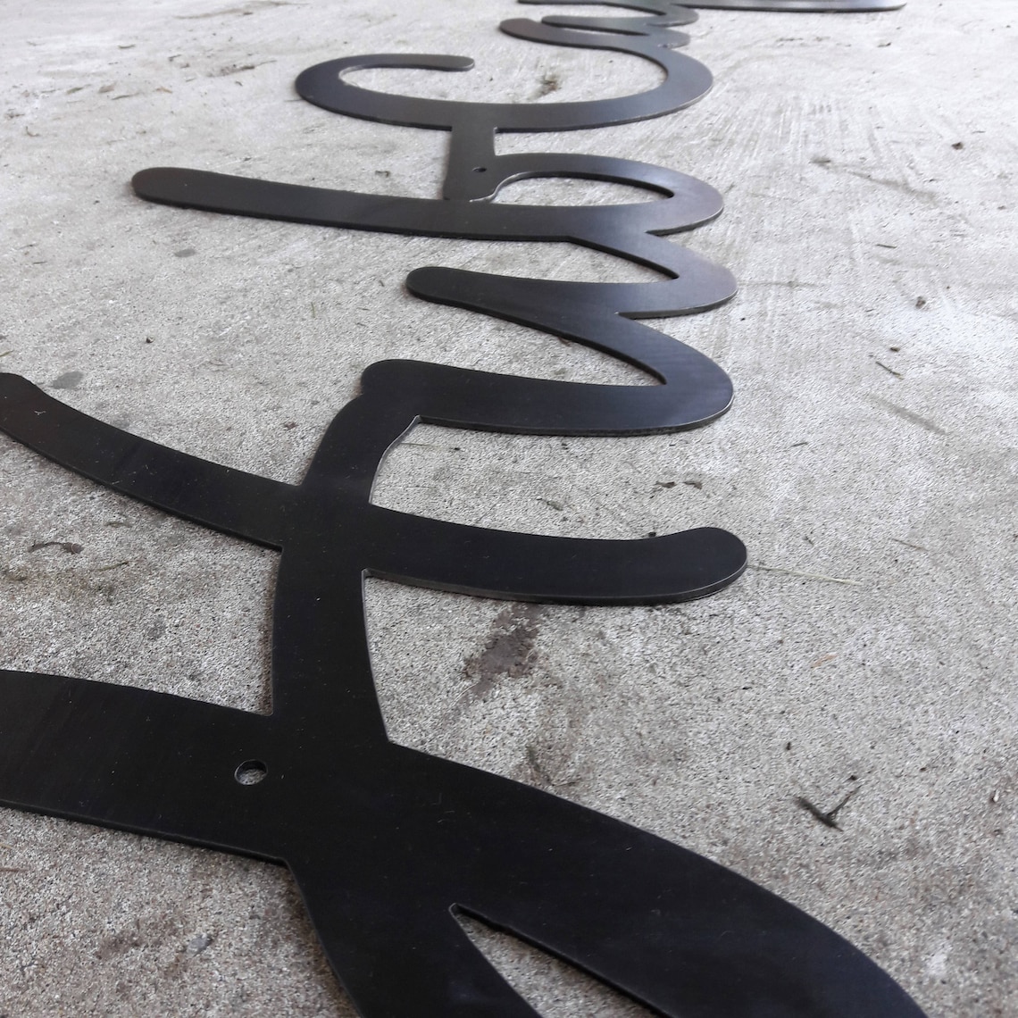 LARGE Cursive Word Sign Custom Metal Wall Art Personalized Etsy