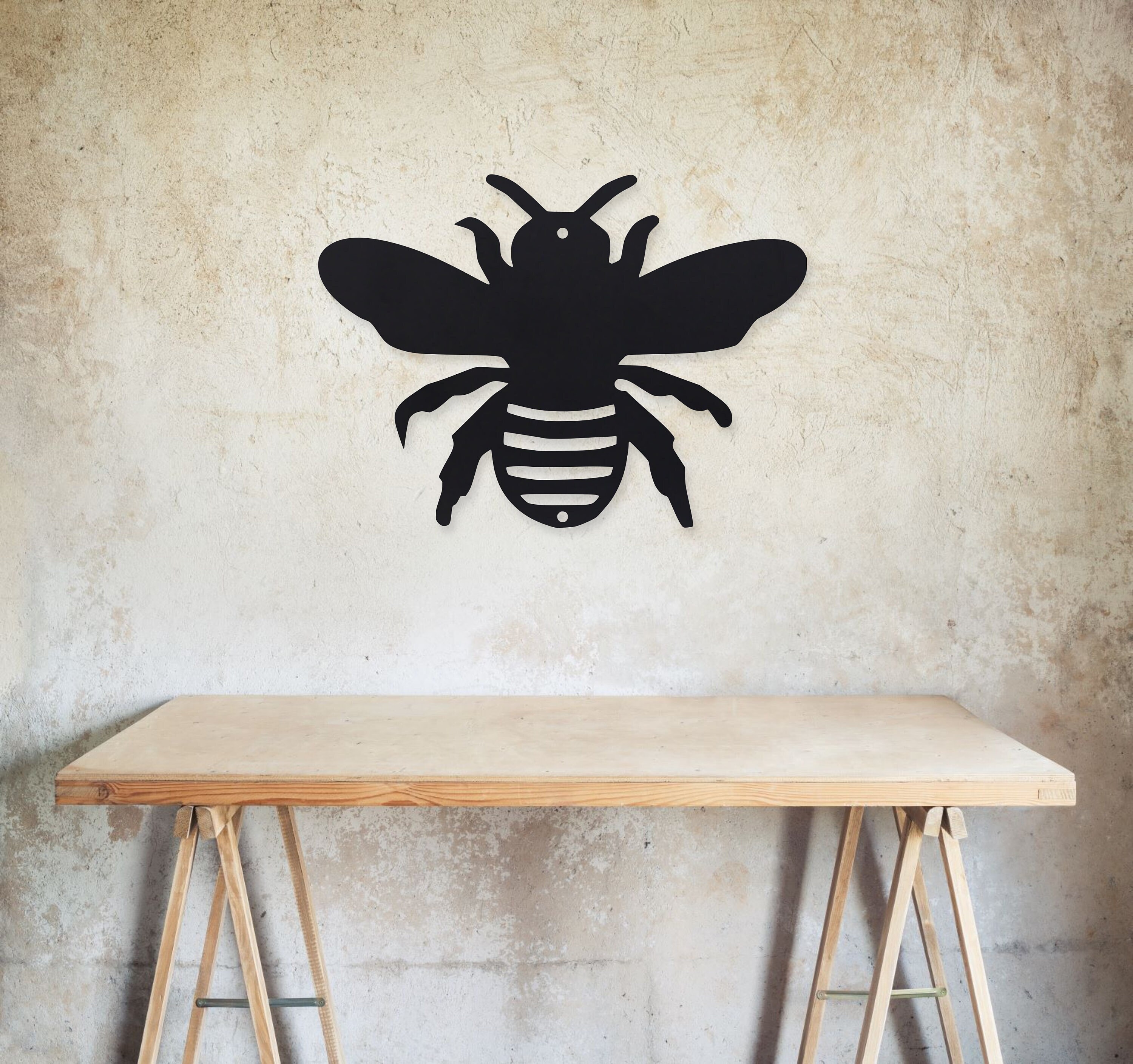 Geroclonup Hofschild 'Biene' – Aus Metall, 11,5x15 Cm, Mit Pfahl, Wetterfest, Für Garten & Haustür