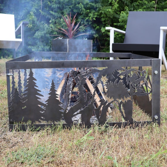 Roaming Bear Steel Fire Pit Metal Outdoor Backyard Fire Ring Etsy