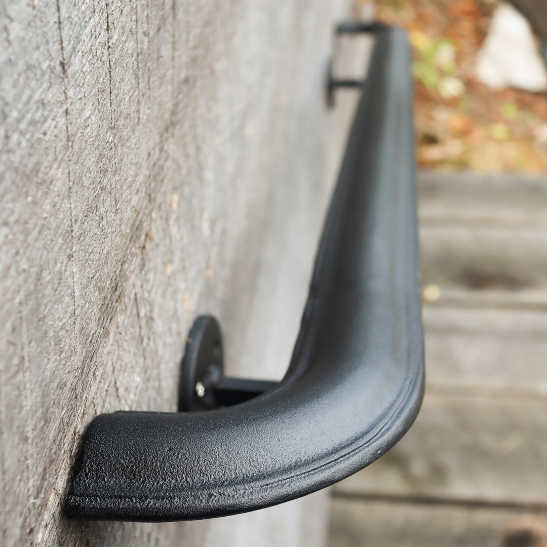 Metal Handrail With Curved Returns - ADA Compliant Wall Mount Grab Rail ...