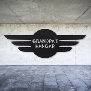Personalized Metal Hangar Sign - Aviation Decor - Airplane Wall Art - Personalized Gift - Wall Art - Personalized Decor