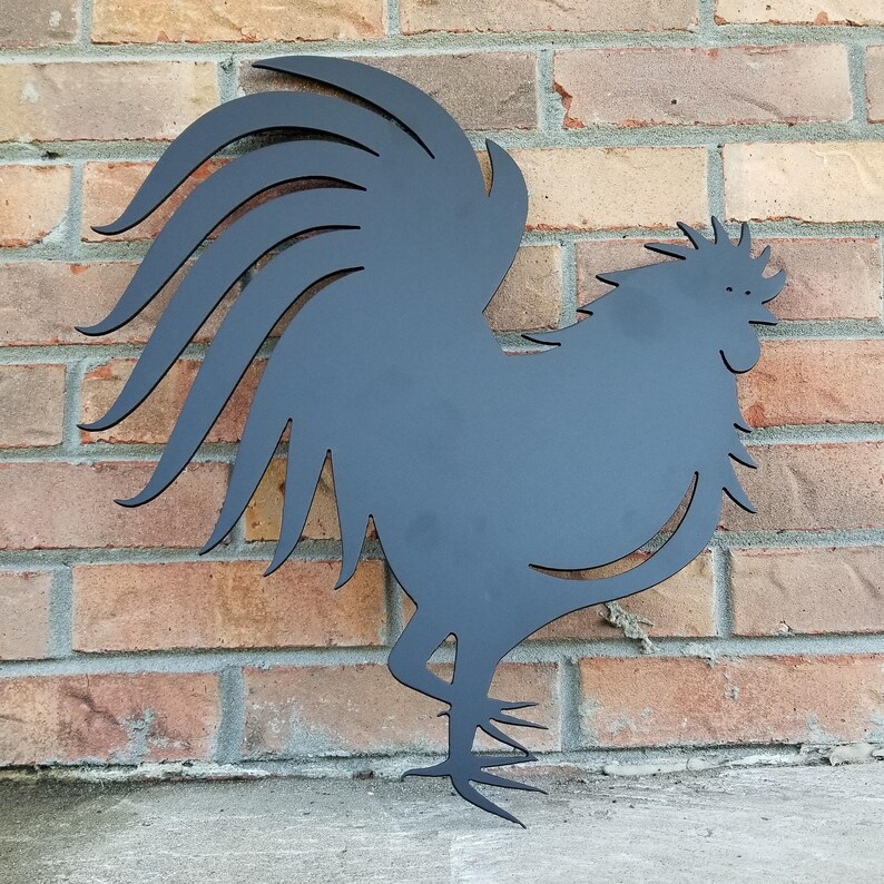 Rustic Metal Rooster Country Kitchen Decor Chicken Coop Etsy